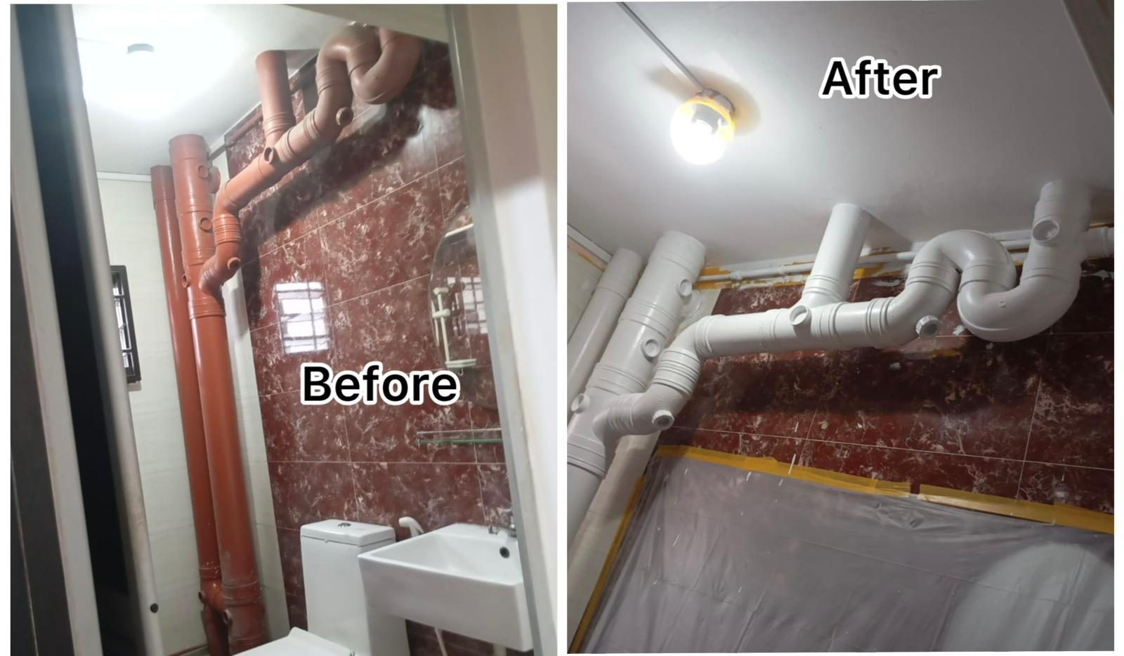 Bathroom Drainage Pipe Rerouting & Replacement Service in Singapore